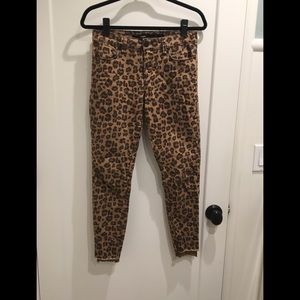 Leopard Print Cropped Jeans